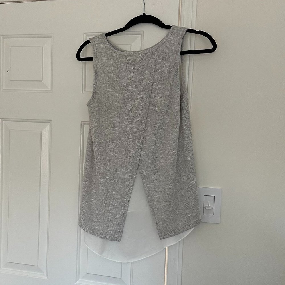 DESIGN LAB Grey Knit Open Back Tank